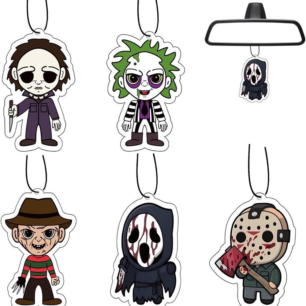 5 Pk Halloween Car Air Fresheners Interior Accessory Hanging Decoration